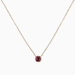 14k Gold Eagle Talon Claw Prong Garnet Necklace - Starflower Design