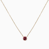 14k Gold Eagle Talon Claw Prong Garnet Necklace - Starflower Design