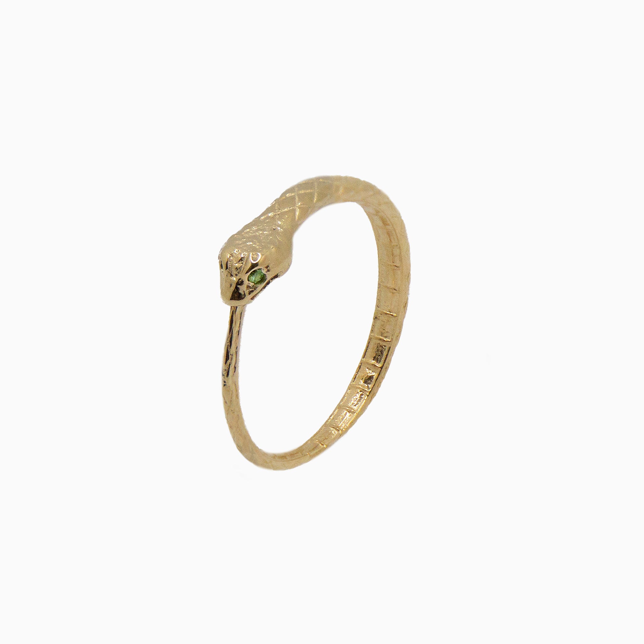14k Gold Eternal Ouroboros Snake Ring - Starflower Design
