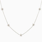 14k Gold Five Station Star Necklace - Starflower Design
