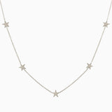 14k Gold Five Station Star Necklace - Starflower Design