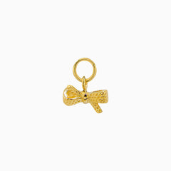 14k Gold "Forget Me Knot" Ribbon Bow Earring Charm - Starflower Design