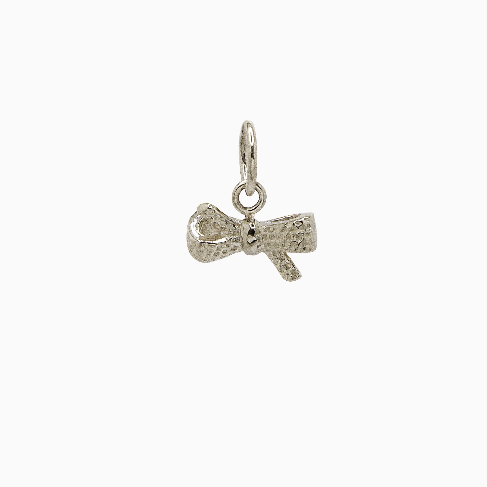 14k Gold "Forget Me Knot" Ribbon Bow Pendant Charm - Starflower Design