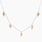 14k Gold Lightning Bolt Five Station Necklace - Starflower Design