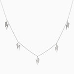14k Gold Lightning Bolt Five Station Necklace - Starflower Design