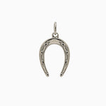 14k Gold Lucky Equestrian Horseshoe Pendant Charm - Starflower Design
