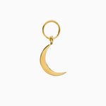 14k Gold Magical Crescent Moon Earring Charm - Starflower Design