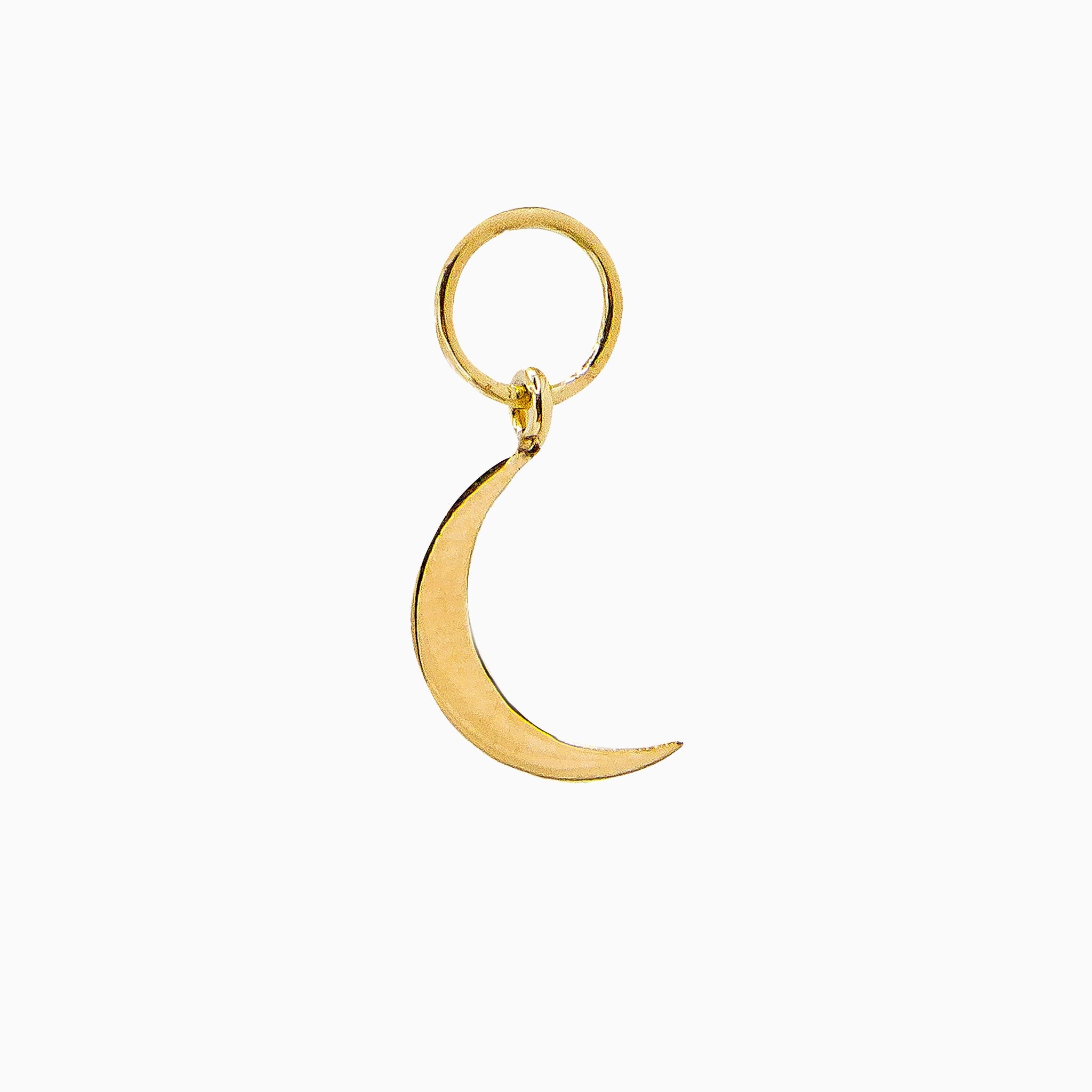 14k Gold Magical Crescent Moon Earring Charm - Starflower Design