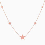 14k Gold North Star Five Station Necklace - Starflower Design