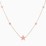 14k Gold North Star Five Station Necklace - Starflower Design