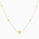 14k Gold North Star Five Station Necklace - Starflower Design