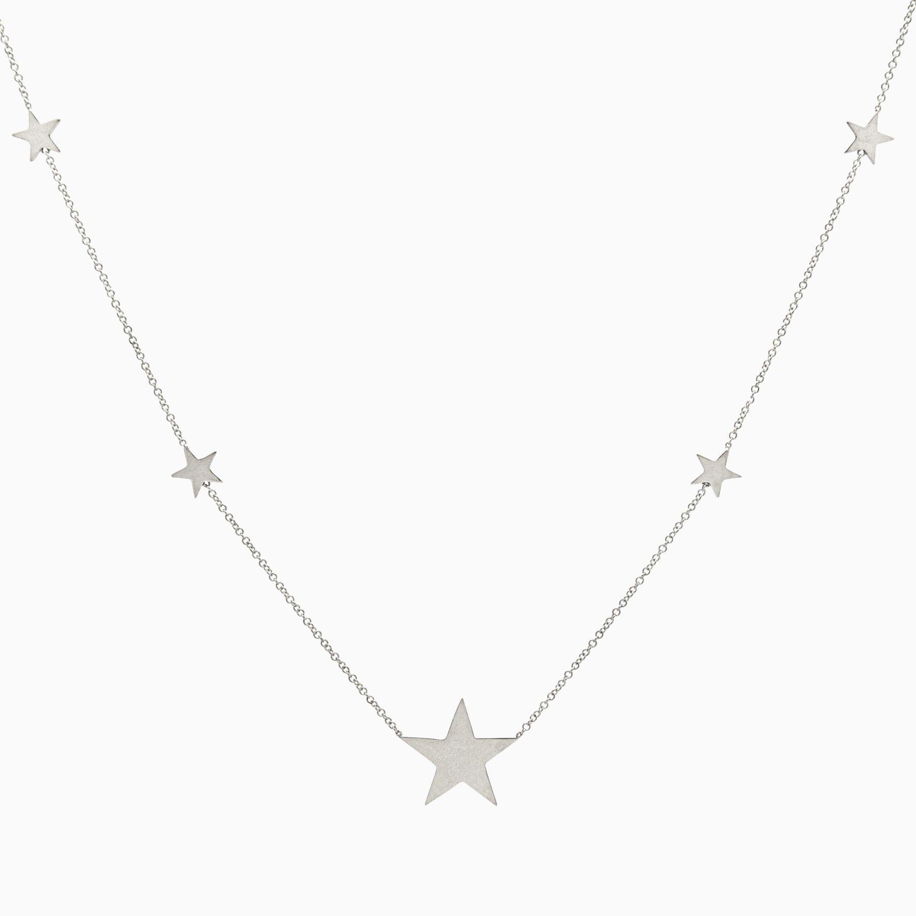 14k Gold North Star Five Station Necklace - Starflower Design