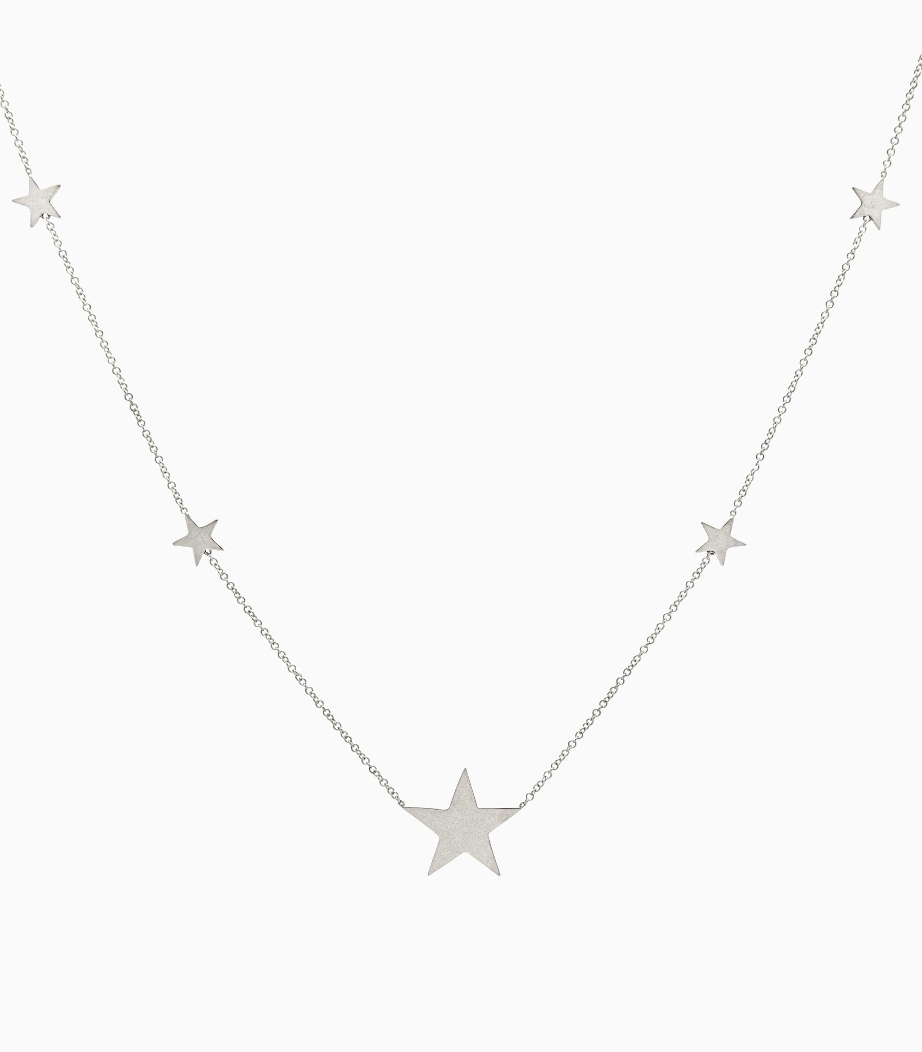 14k Gold North Star Five Station Necklace - Starflower Design