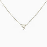 14k Gold Petite Double Triangle Single Station Necklace - Starflower Design