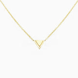 14k Gold Petite Double Triangle Single Station Necklace - Starflower Design