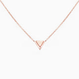 14k Gold Petite Double Triangle Single Station Necklace - Starflower Design