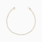 14k Gold Retro Petite Paperclip Chain Bracelet - Starflower Design