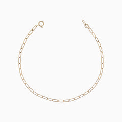 14k Gold Retro Petite Paperclip Chain Bracelet - Starflower Design