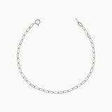 14k Gold Retro Petite Paperclip Chain Bracelet - Starflower Design