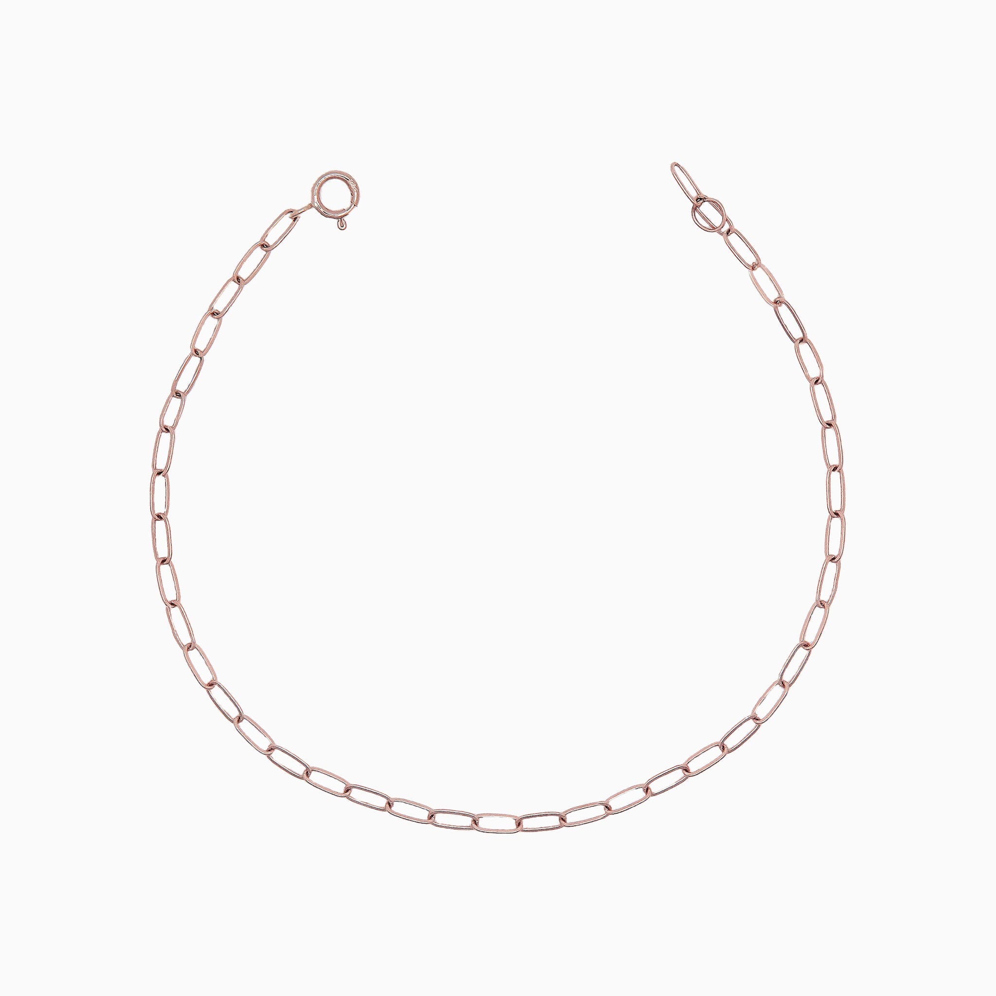 14k Gold Retro Petite Paperclip Chain Bracelet - Starflower Design