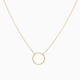 14k Gold Right Round Open Ring Necklace - Starflower Design