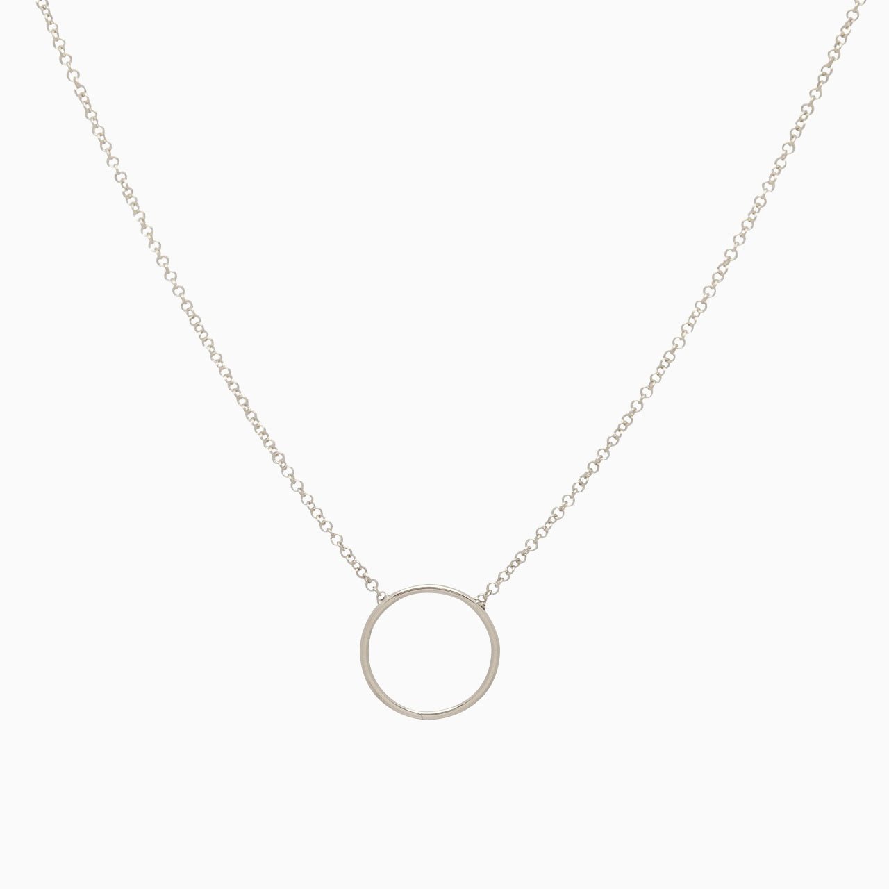 14k Gold Right Round Open Ring Necklace - Starflower Design