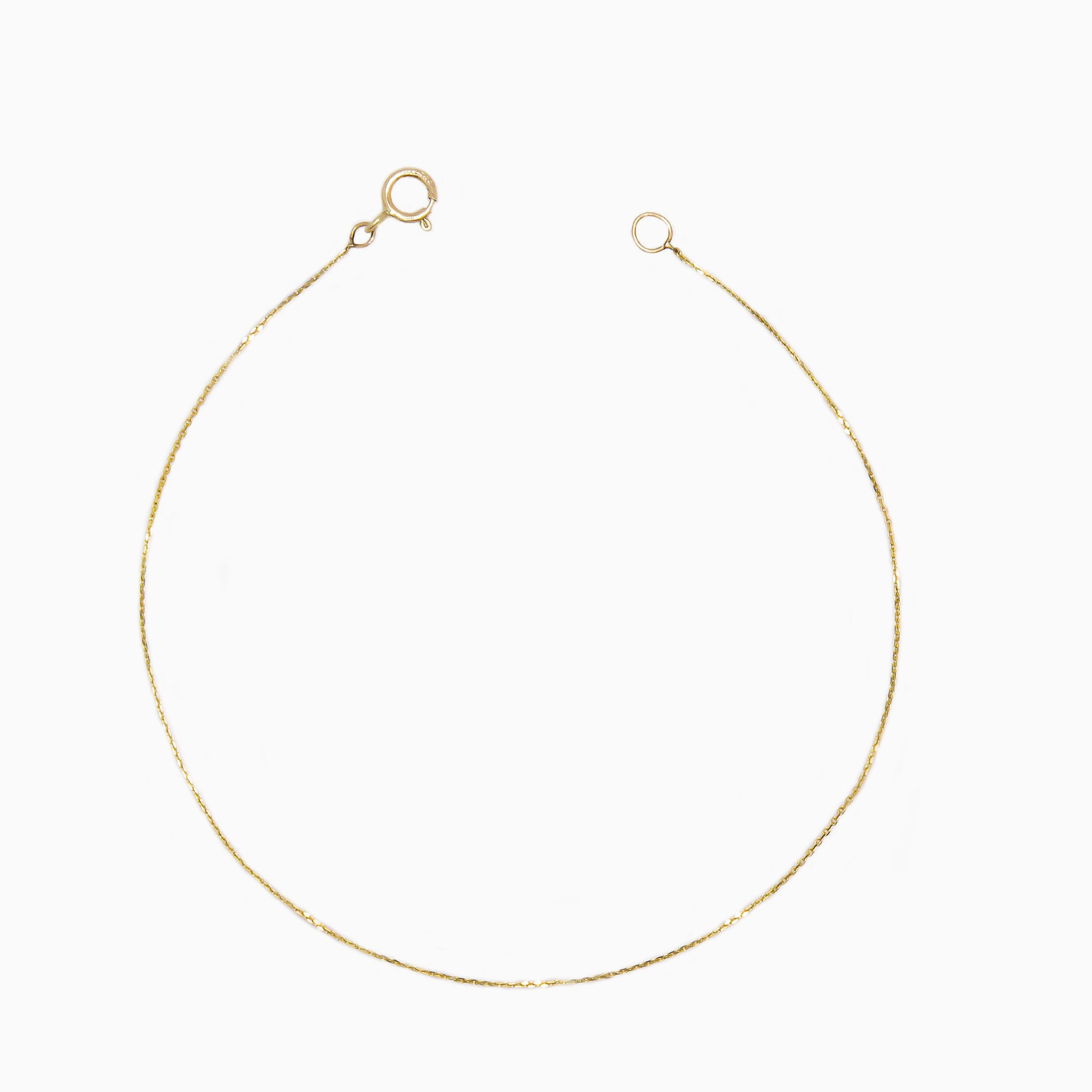 14k Gold Shimmer & Shine Diamond Cut Cable Chain Bracelet - Starflower Design