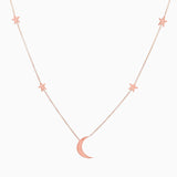 14k Gold Shoot for the Moon Station Necklace - Starflower Design