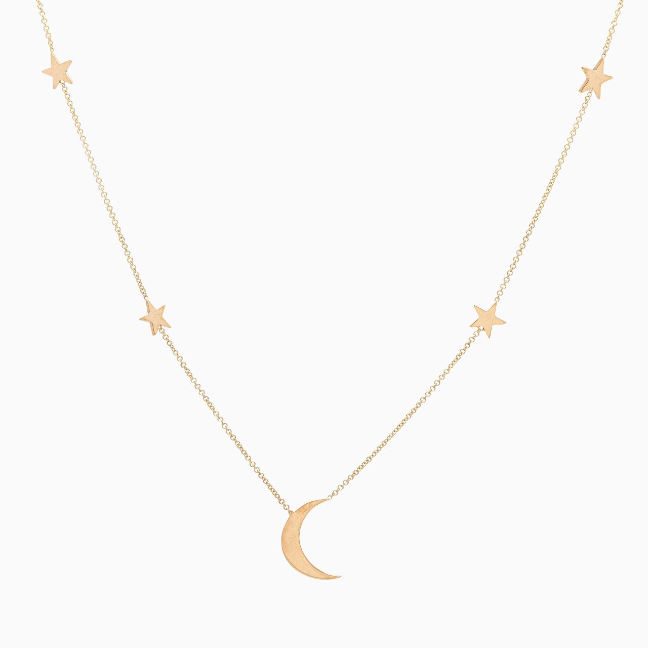 14k Gold Shoot for the Moon Station Necklace - Starflower Design