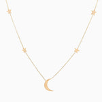 14k Gold Shoot for the Moon Station Necklace - Starflower Design