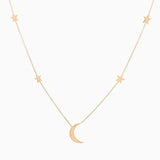 14k Gold Shoot for the Moon Station Necklace - Starflower Design