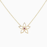 14k Gold Starflower Logo Design Necklace - Starflower Design