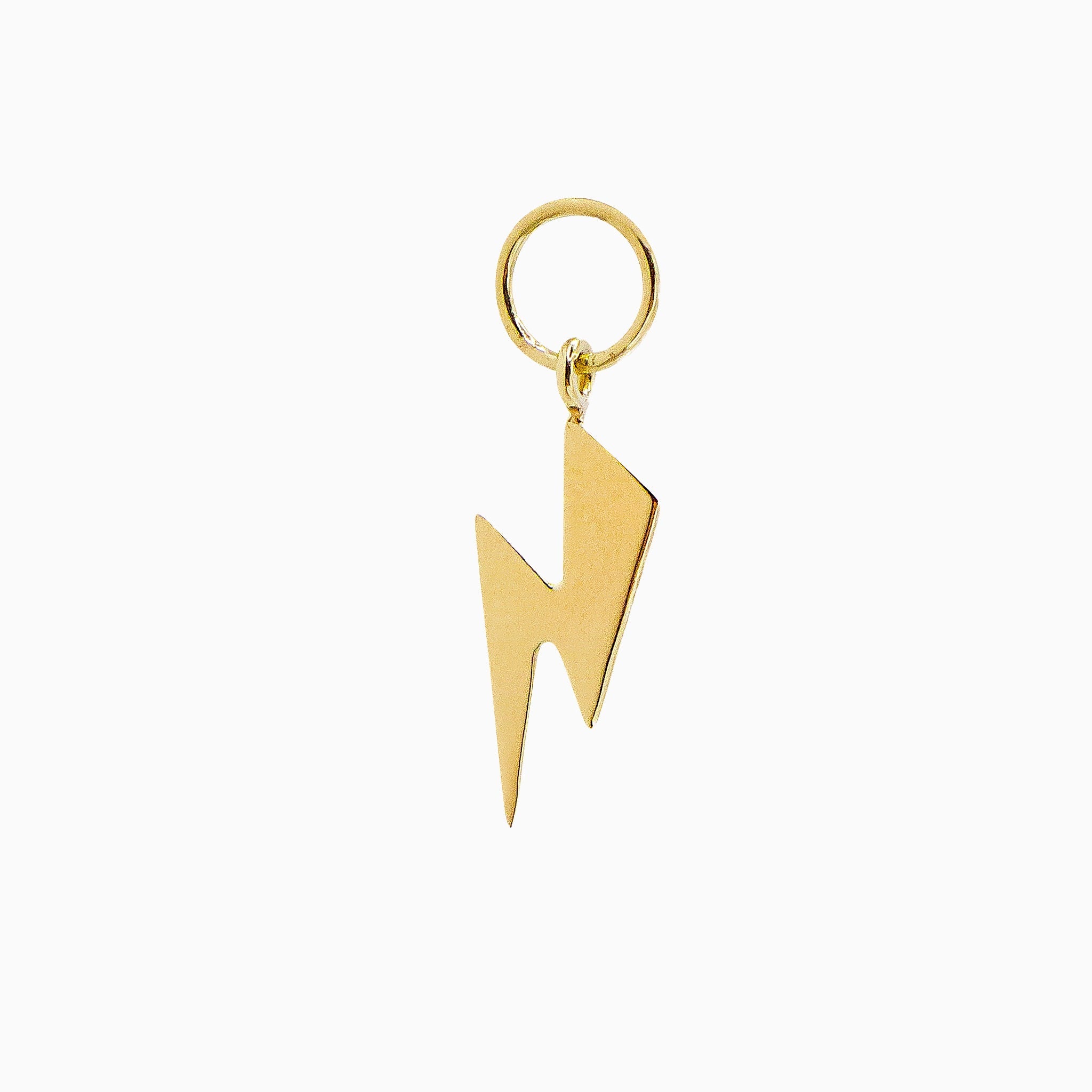 14k Gold Striking Lightning Bolt Earring Charm - Starflower Design