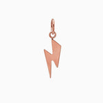 14k Gold Thunderous Lightning Bolt Strike Pendant Charm - Starflower Design