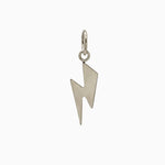 14k Gold Thunderous Lightning Bolt Strike Pendant Charm - Starflower Design