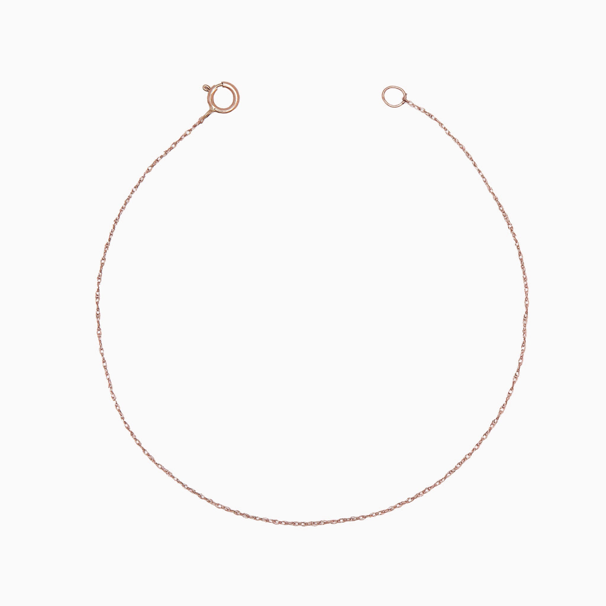 14k Gold Tiniest Tight Rope 0.75mm Rope Chain Bracelet - Starflower Design