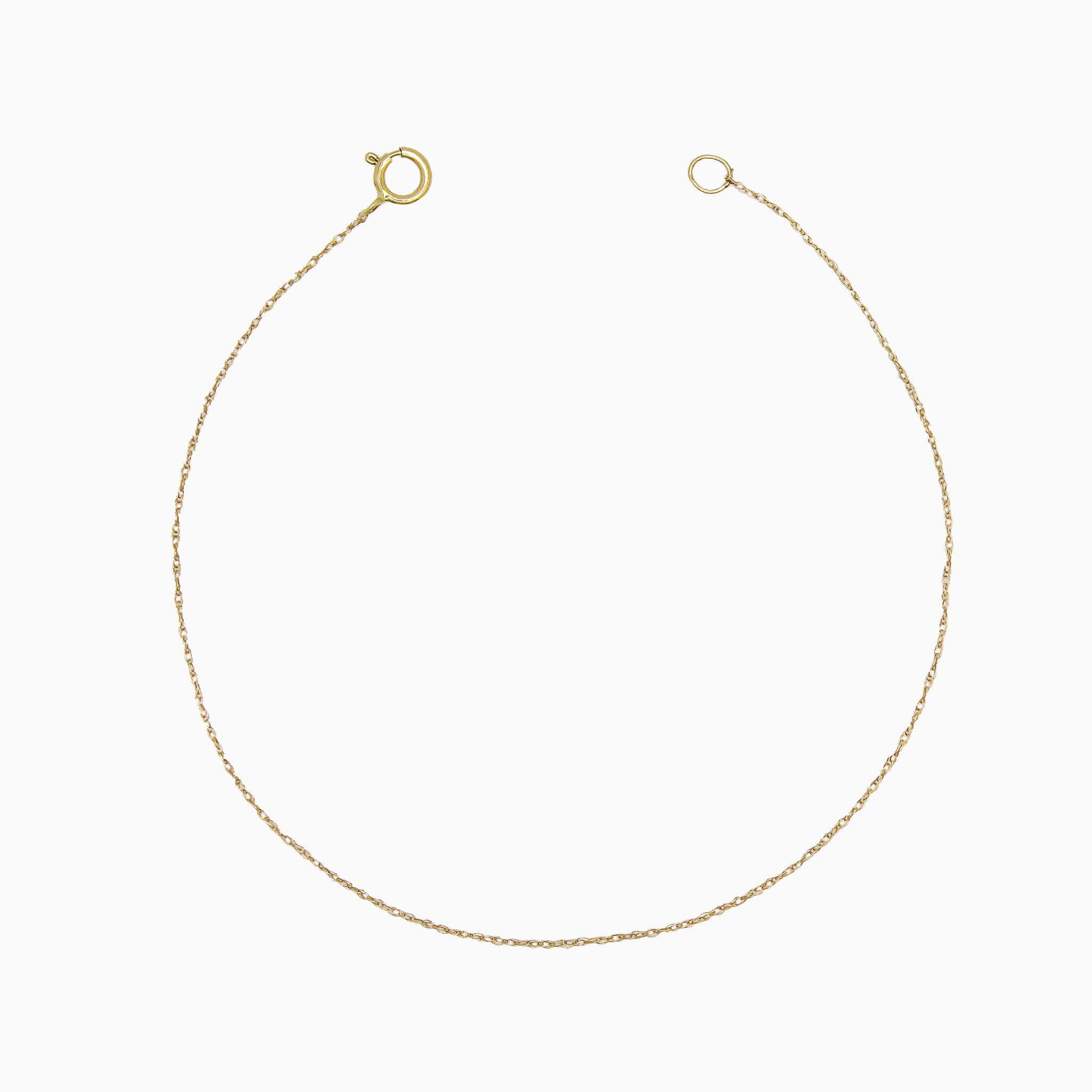 14k Gold Tiniest Tight Rope 0.75mm Rope Chain Bracelet - Starflower Design