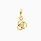 14k Gold Trinity Knot Diamond Pendant Charm - Starflower Design