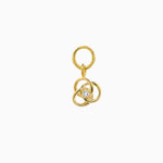 14k Gold Trinity Love Knot Diamond Earring Charm - Starflower Design
