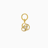14k Gold Trinity Love Knot Diamond Earring Charm - Starflower Design