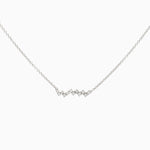 14k Gold Zig - Zag Diamond Bar Necklace - Starflower Design