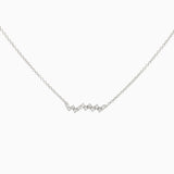 14k Gold Zig - Zag Diamond Bar Necklace - Starflower Design