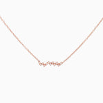 14k Gold Zig - Zag Diamond Bar Necklace - Starflower Design