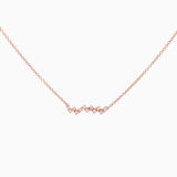 14k Gold Zig - Zag Diamond Bar Necklace - Starflower Design