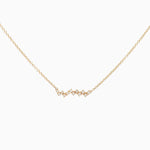 14k Gold Zig - Zag Diamond Bar Necklace - Starflower Design