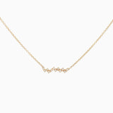 14k Gold Zig - Zag Diamond Bar Necklace - Starflower Design