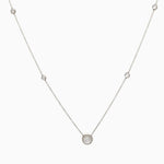 14k Mystical Moonstone Station Necklace - Starflower Design