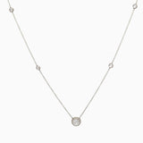 14k Mystical Moonstone Station Necklace - Starflower Design