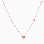 14k Mystical Moonstone Station Necklace - Starflower Design