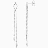 14k On Point Diamond - Shaped Dangle Geometric Chain Drop Earrings - Starflower Design